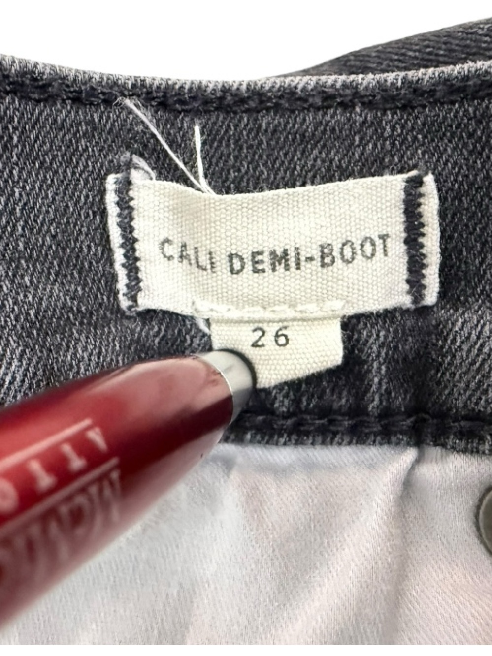 Madewell Cali Demi Boot Jean Women’s 26 Black High Rise Button Fly Stretch Denim - Picture 3 of 8